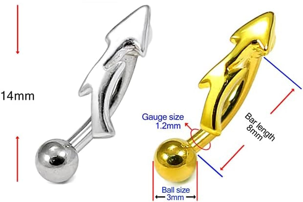 KODY PIERCING Arcade Forme Flèche Or 18 Carats