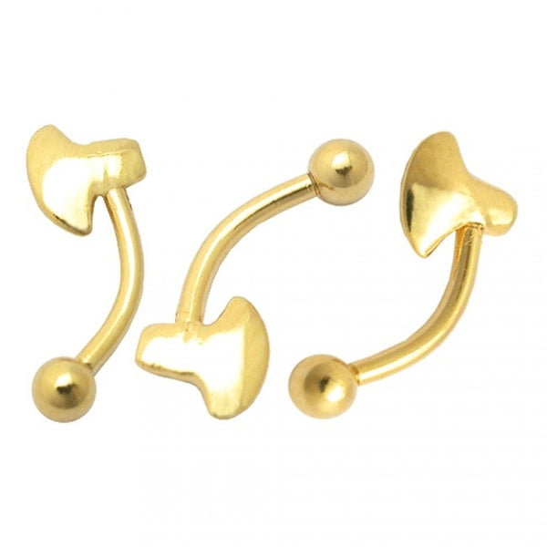 KODY PIERCING Arcade Forme Hache Plaqué Or 18 Carats