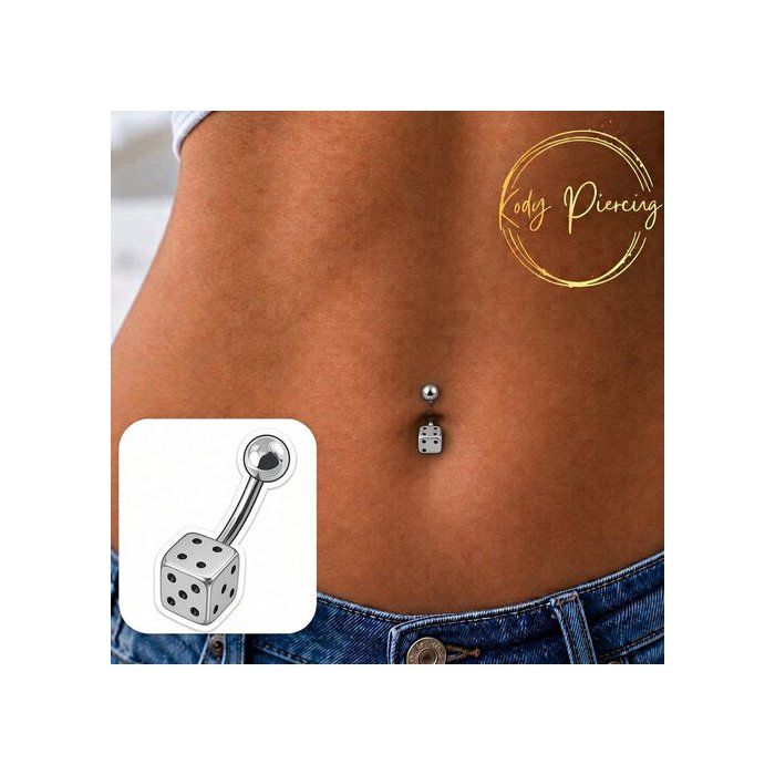 KODY PIERCING Piercing Nombril Droit Tige Souple Transparente Motif De Argent Cristaux Style Joaillerie Eclat de Luxe