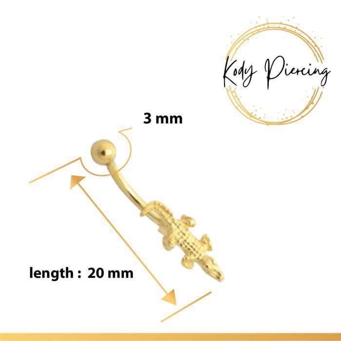 KODY PIERCING Piercing Arcade Crocodile Plaqué Or 18 Carats Acier Chirurgical – Élégance Poétique et Légèreté Absolue