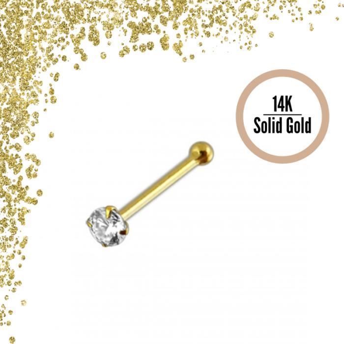 KODY PIERCING Piercing Nez KODY PIERCING Or 14 Carats - Diamant Véritable 1,4 mm - Style Affirmé et Confort Ultime