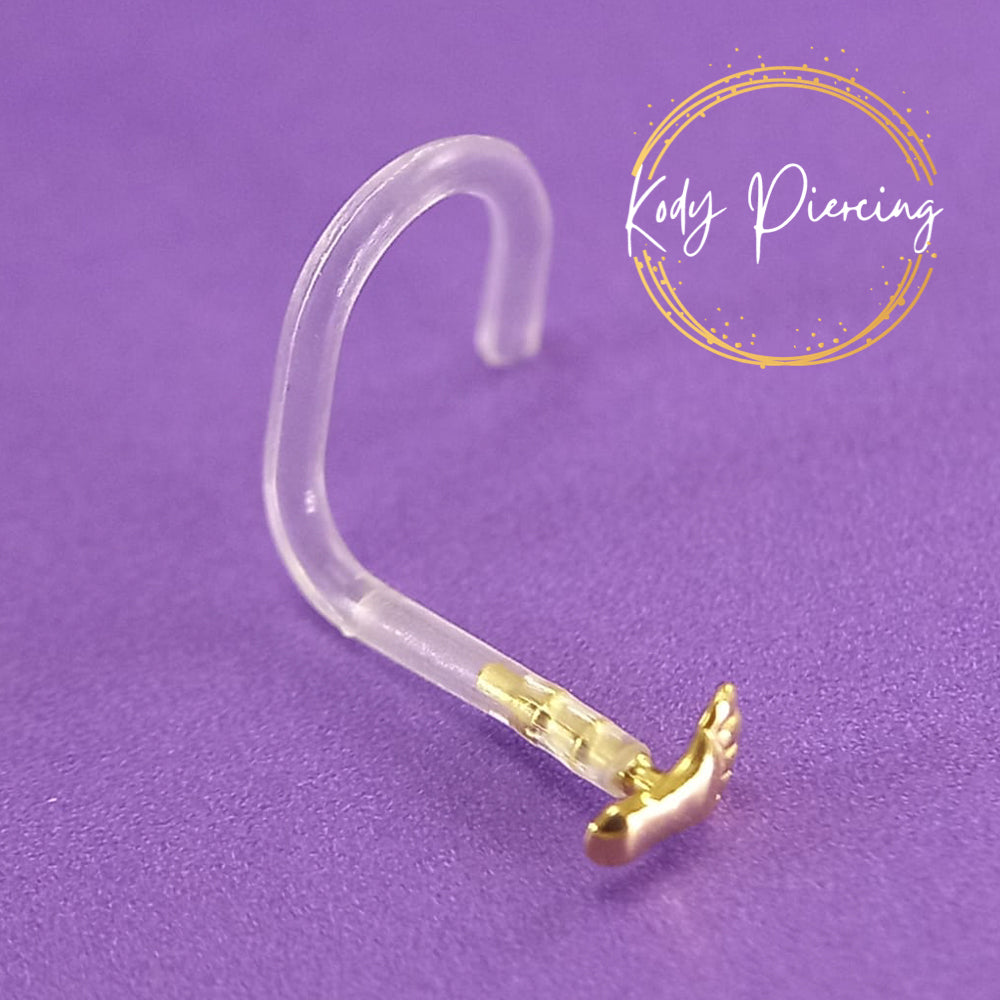 KODY PIERCING Tige Courbée Petit Pied OR 14 carats