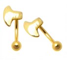 KODY PIERCING Arcade Forme Hache Plaqué Or 18 Carats
