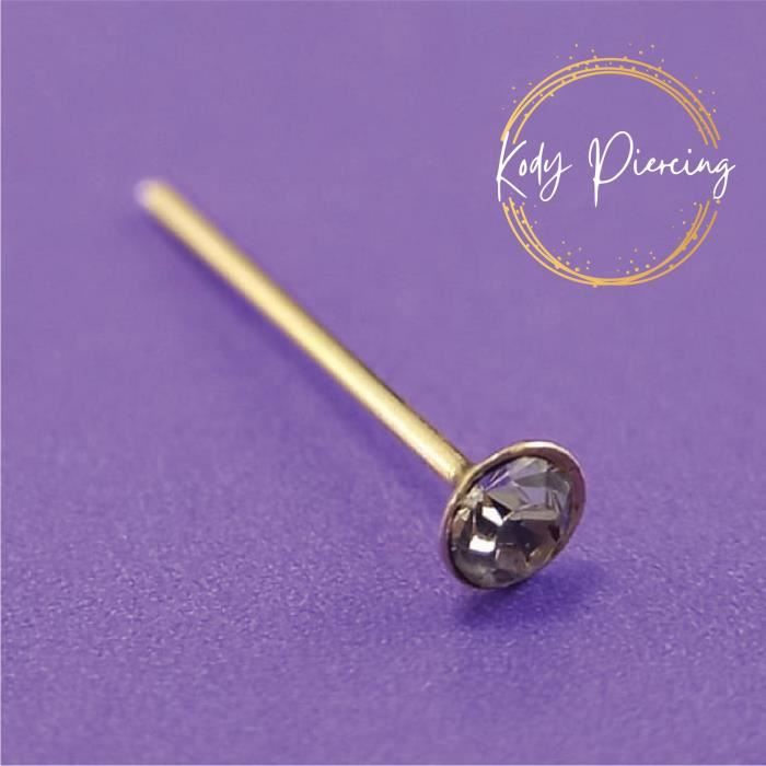 KODY PIERCING Stud Or 9 Carats orné d'un cristal de 1,5mm