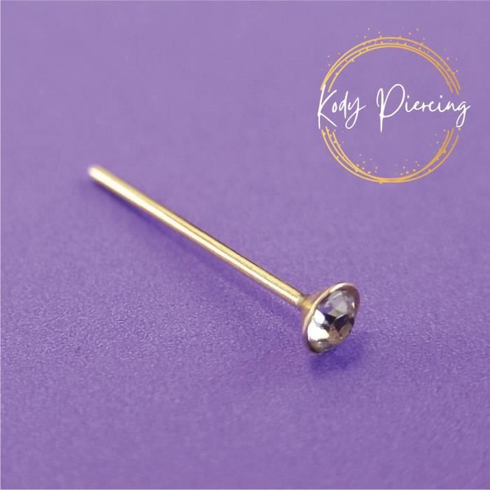 KODY PIERCING Stud Or 9 Carats orné d'un cristal de 1,5mm