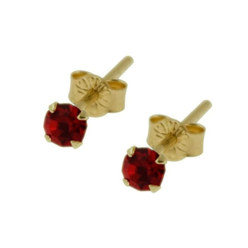 KODY PIERCING Boucles d'oreille Or 9 Carats de 3mm serti - Choisissez la couleur préférée!