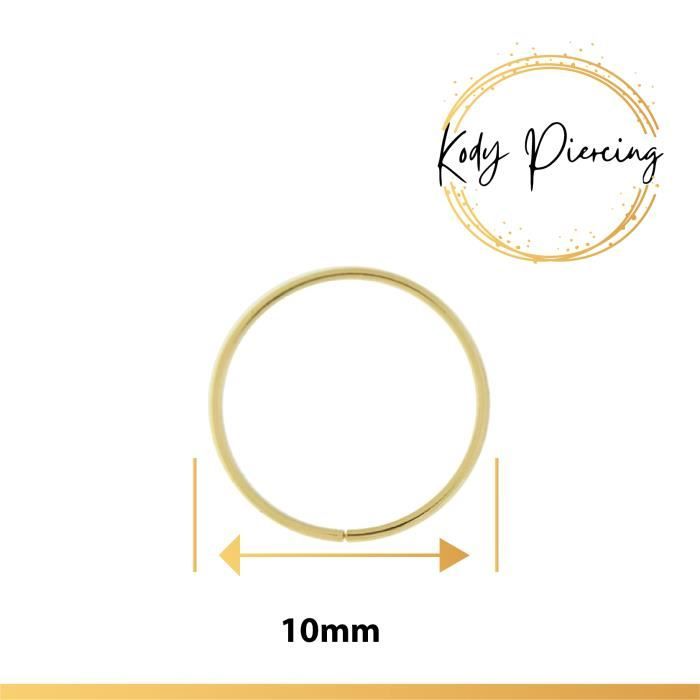 KODY PIERCING Anneau Sans Soudure en Or 10 Carats | Élégance et Confort