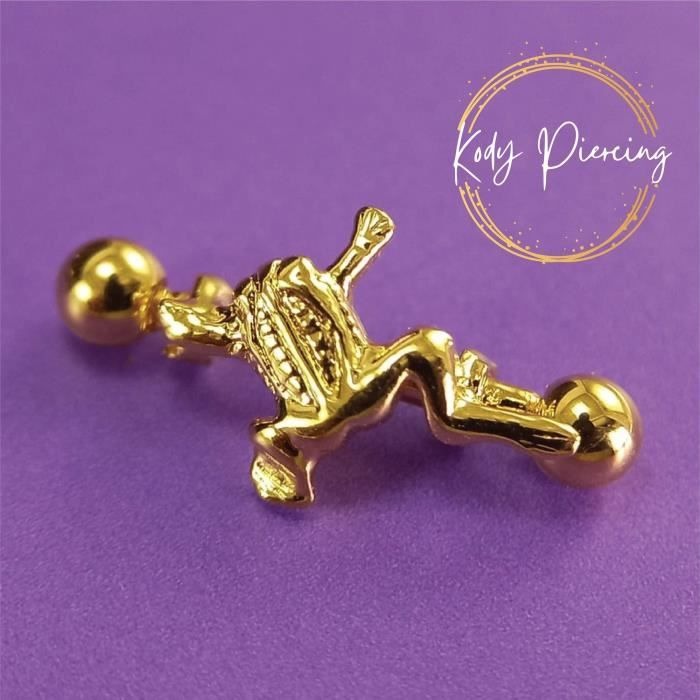 KODY PIERCING Arcade Forme Grenouille Plaqué Or 18 Carats