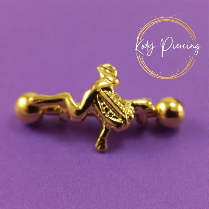 KODY PIERCING Arcade Forme Grenouille Plaqué Or 18 Carats