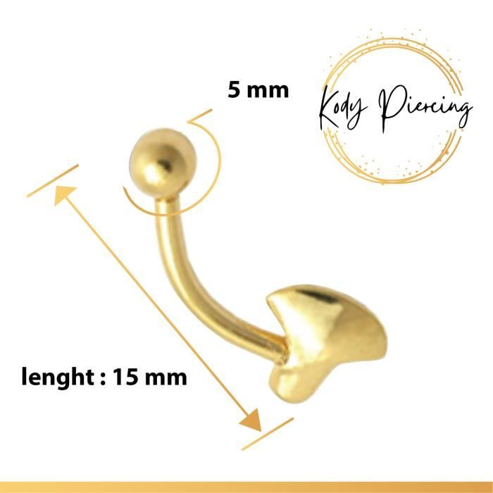 KODY PIERCING Arcade Forme Hache Plaqué Or 18 Carats
