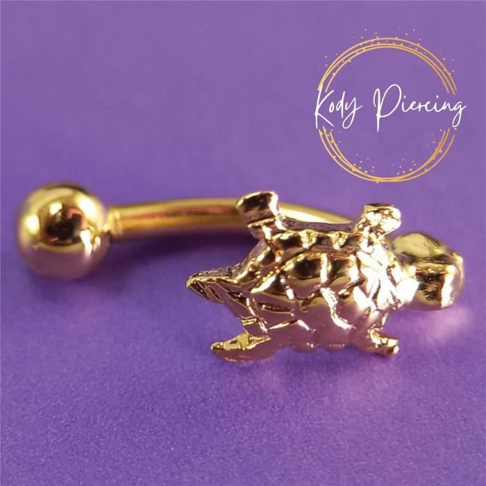 KODY PIERCING Arcade Forme Tortue Plaqué Or 18 Carats