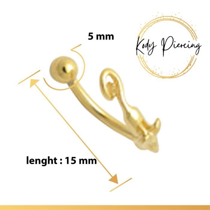 KODY PIERCING Arcade Forme Petite Souris Or 18 Carats