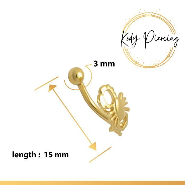 KODY PIERCING Arcade Petit Scorpion Plaqué Or 18 Carats