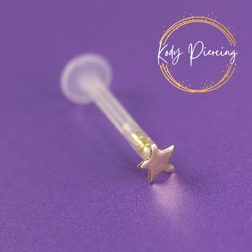 KODY PIERCING Labret Lèvre Etoile plate OR 14 Carats