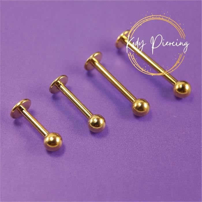 KODY PIERCING Labret en Or Anodisé sur Acier Chirurgical - Choisissez la taille préférée!