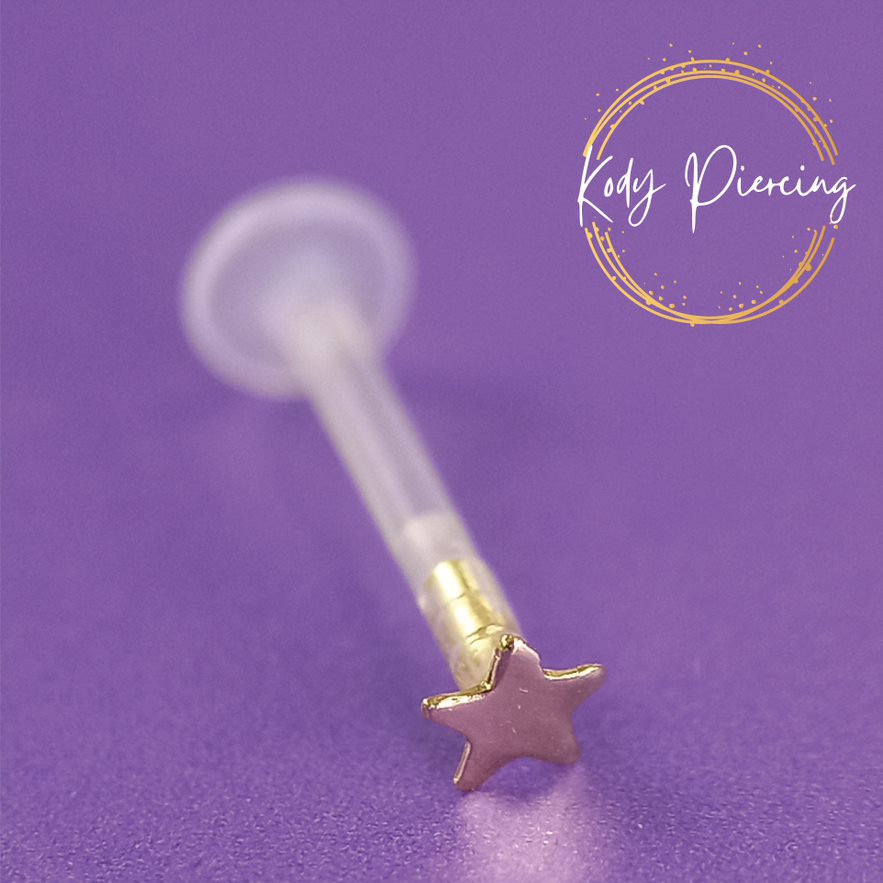 KODY PIERCING Labret Lèvre Etoile plate OR 14 Carats