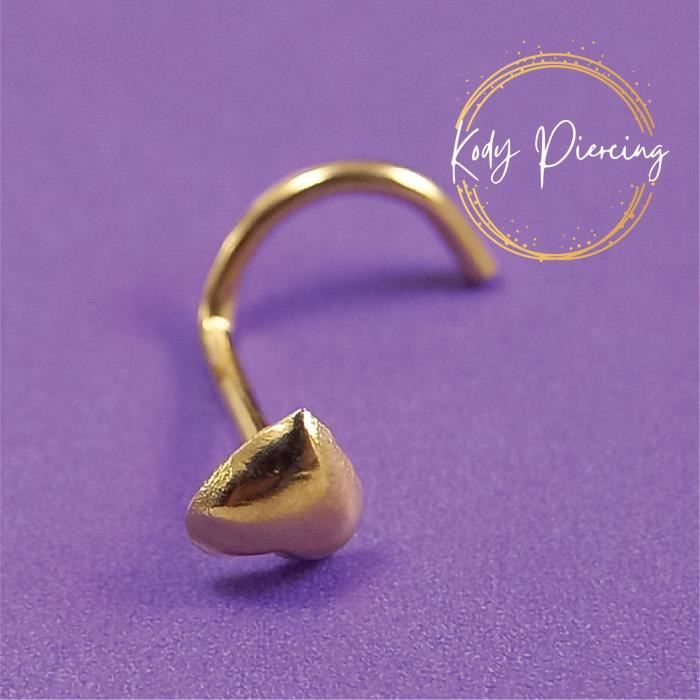 KODY PIERCING Tige Courbée Motif Cœur en OR 9 Carats