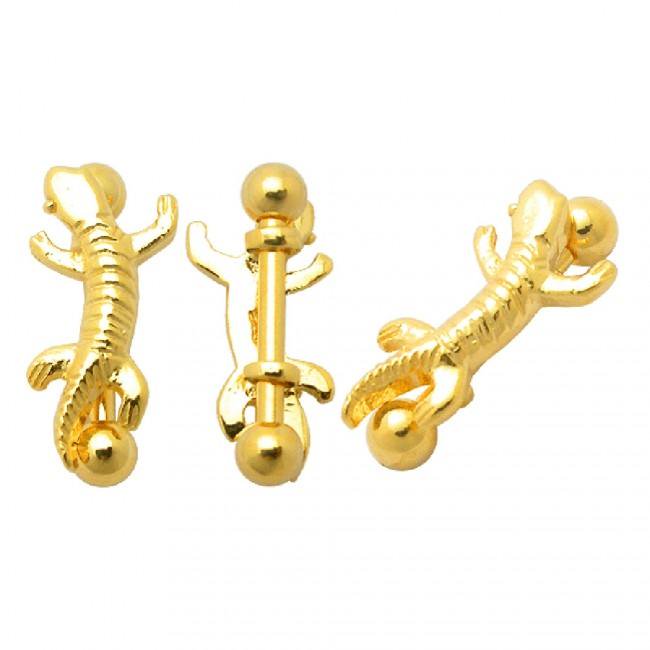 KODY PIERCING Arcade Motif Salamandre plaqué Or 18 Carats