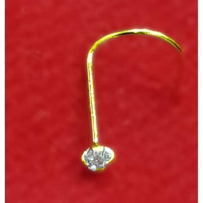 KODY PIERCING Bijou Nez KODY PIERCING Or Jaune 9 Carats CZ 1.5 mm L-Shape 6 mm 20G - Pureté Cristalline et Grâce Souvera