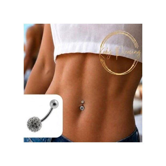 KODY PIERCING Piercing Nombril Boule Cristal Strass Acier Chirurgical 316L - Pureté Cristalline et Grâce Souveraine