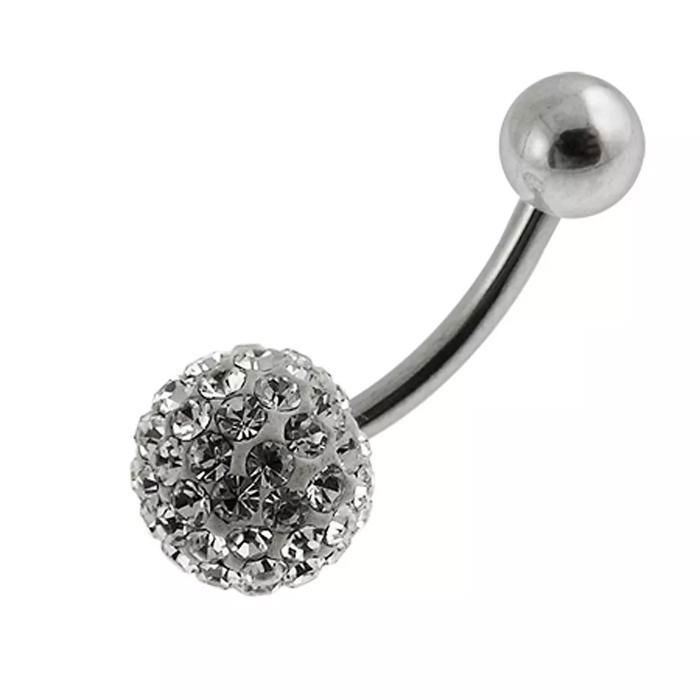 KODY PIERCING Piercing Nombril Boule Cristal Strass Acier Chirurgical 316L - Pureté Cristalline et Grâce Souveraine