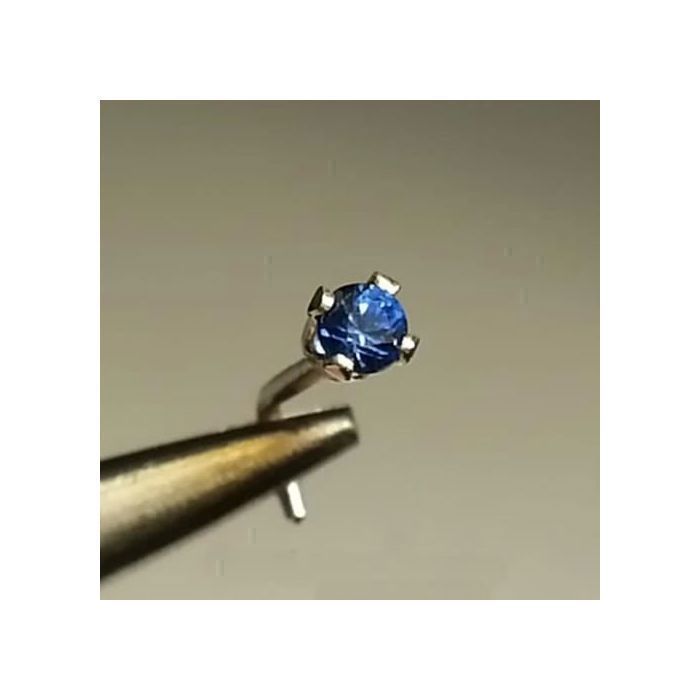 KODY PIERCING Épingle Nez Or Jaune 9 Carats Cristal Bleu 2mm - Pureté Cristalline et Grâce Souveraine