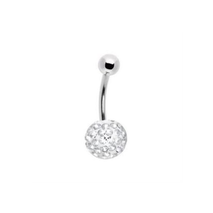 KODY PIERCING Piercing Nombril Boule Cristal Strass Acier Chirurgical 316L - Douceur Romantique et Éclat Intemporel