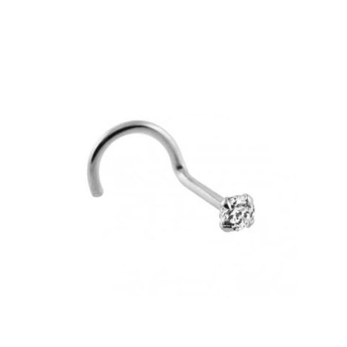 KODY PIERCING Piercing Nez KODY PIERCING Or Blanc 14 Carats Zircon Cubique 2,5mm 18G - Pureté Lumineuse et Grâce Éthérée