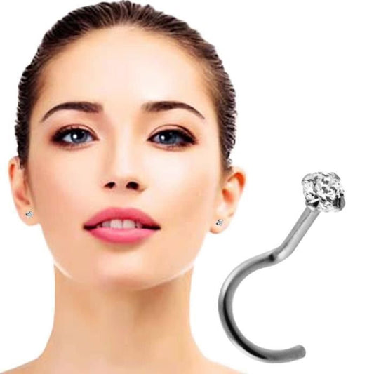 KODY PIERCING Piercing Nez KODY PIERCING Or Blanc 14 Carats Zircon Cubique 2,5mm 18G - Pureté Lumineuse et Grâce Éthérée