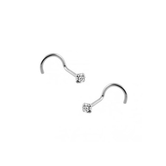 KODY PIERCING Piercing Nez KODY PIERCING Or Blanc 14 Carats Zircon Cubique 2,5mm 18G - Pureté Lumineuse et Grâce Éthérée