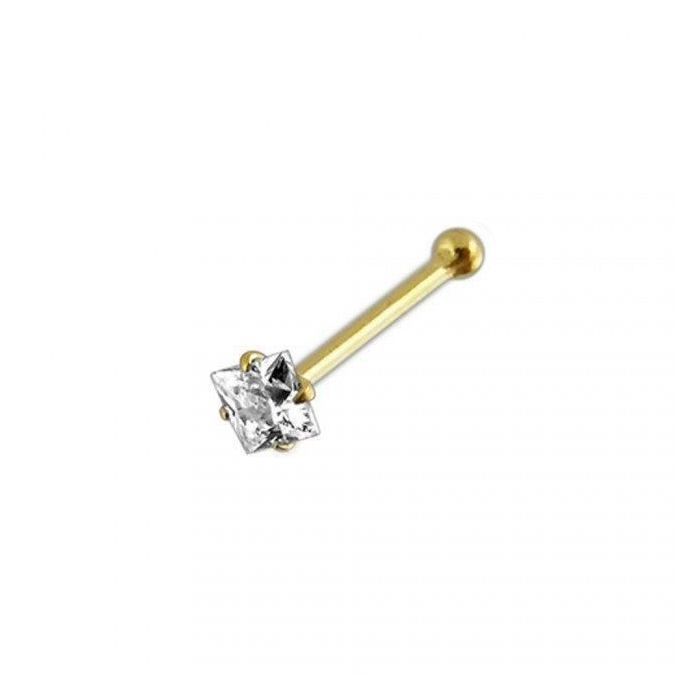 KODY PIERCING Piercing Nez KODY PIERCING Or 9 Carats Zircon Cubique Carré 2 mm - Pureté Géométrique et Éclat Luxe Discre