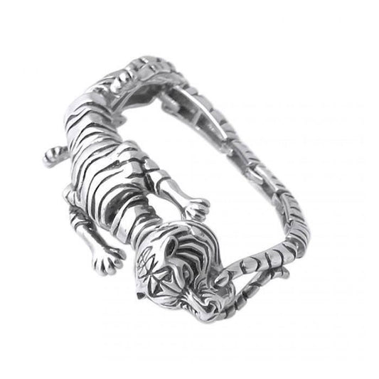 KODY PIERCING Bracelet Homme Tigre Acier Inoxydable - Style Affirmé et Élégance Sauvage