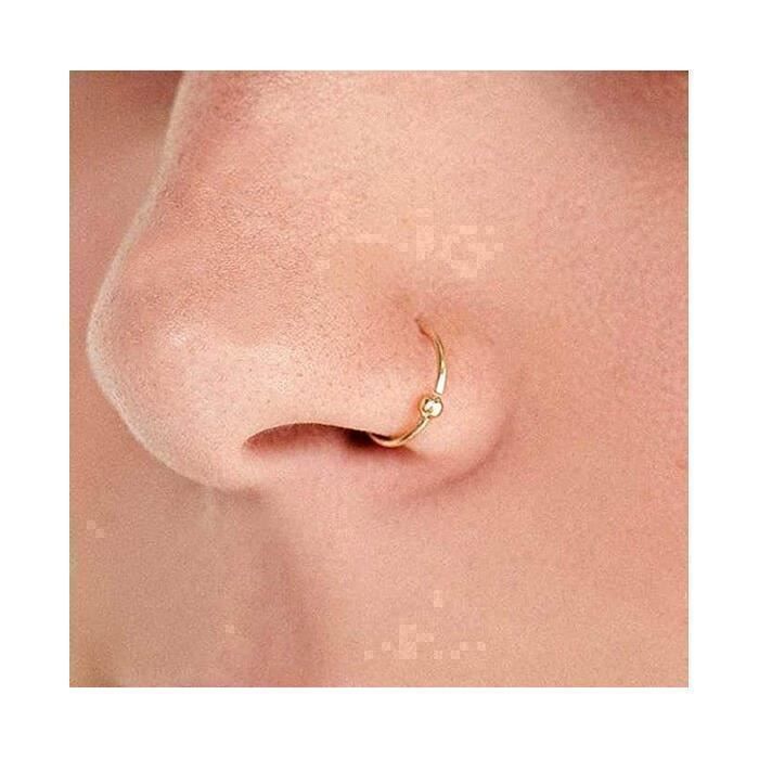KODY PIERCING Anneau Nez Or 9K KODY PIERCING Boule 8 mm - Cercle d’Or Élégant et Lumière Dorée