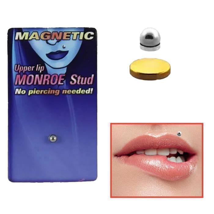 KODY PIERCING Faux Piercing Tragus Lèvre Nez Stud Magnétique Petite Boule Acier Argenté Sans Perçage