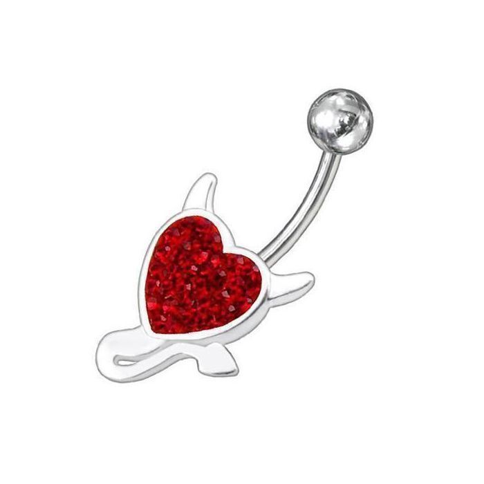 KODY PIERCING Piercing Nombril Diablesse Argent 925 Rouge - Style Affirmé et Confort Ultime