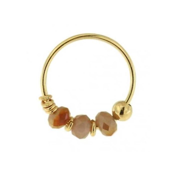 KODY PIERCING Bague de Nez Or Jaune 9 Carats Topaze 8 mm 22G KODY PIERCING - Raffinement Bohème et Confort Parfait
