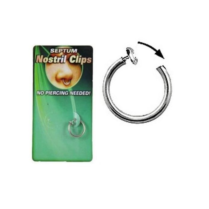 KODY PIERCING Faux Piercing Septum Nez Lèvre Oreille Anneau Clip Acier Chirurgical Argent 10mm