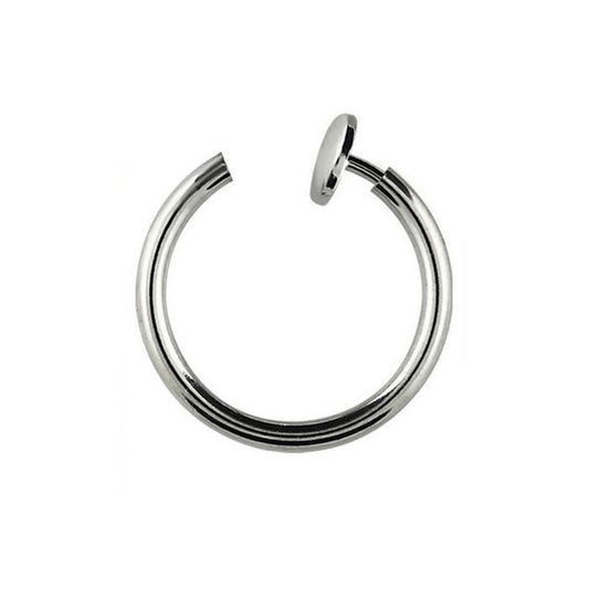 KODY PIERCING Faux Piercing Septum Nez Lèvre Oreille Anneau Clip Acier Chirurgical Argent 10mm