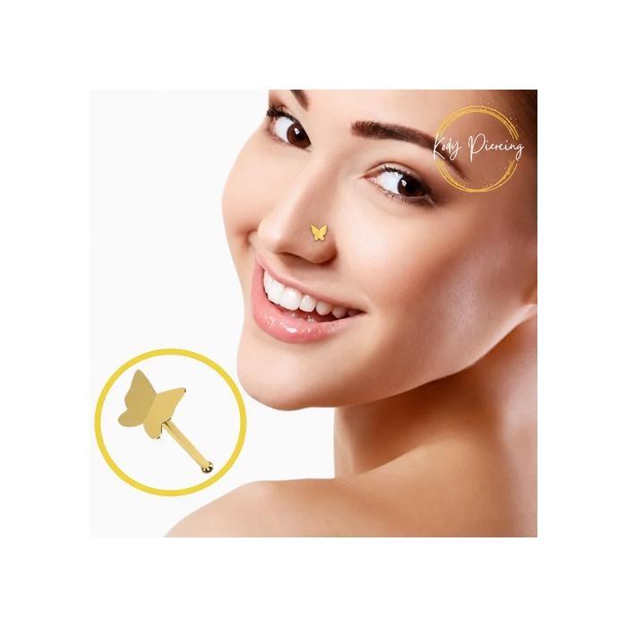 KODY PIERCING Piercing Nez KODY PIERCING Or 9 Carats Petit Papillon - Douceur Aérienne et Éclat Romantique