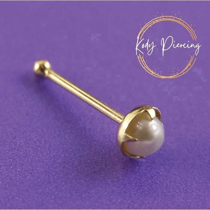 KODY PIERCING Piercing Nez KODY PIERCING Or 9 Carats Pierre Naturelle 1,2 mm - Pureté Naturelle et Éclat Subtil