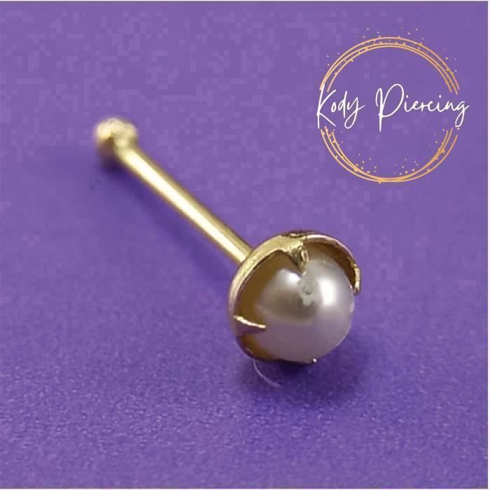 KODY PIERCING Piercing Nez KODY PIERCING Or 9 Carats Pierre Naturelle 1,2 mm - Pureté Naturelle et Éclat Subtil