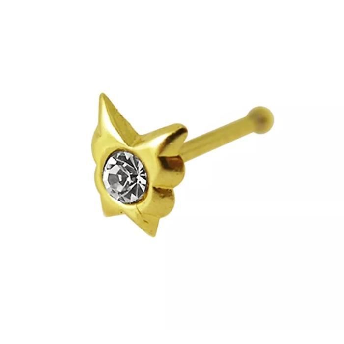 KODY PIERCING Broche De Nez KODY PIERCING Or 9 Carats Papillon Zircon Cubique - Douceur Aérienne et Éclat Romantique
