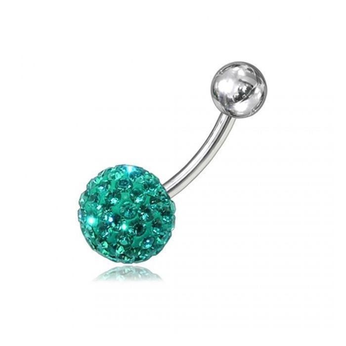 KODY PIERCING Piercing Nombril Boule Cristal Bleu Ciel 10mm Acier Chirurgical 316L - Pureté Céleste et Éclat Lumineux