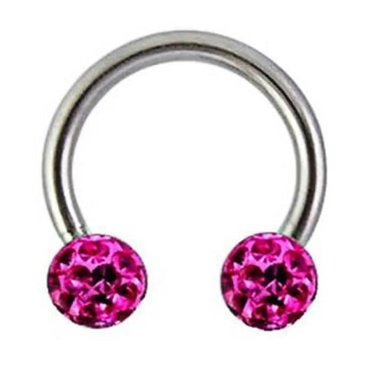 KODY PIERCING Anneau Septum Courbé Zircons Roses - Raffinement Bohème et Éclat Intemporel