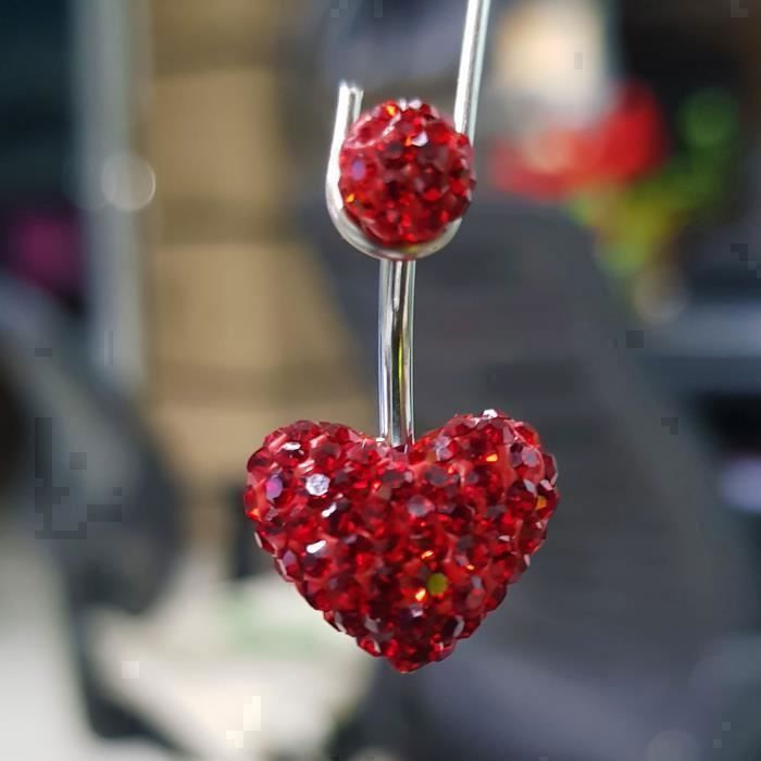 Kody Piercing - Bijou Piercing Nombril Cœur Cristal Rouge Boule Cristal Acier – Passion Scintillante et Grâce Souveraine