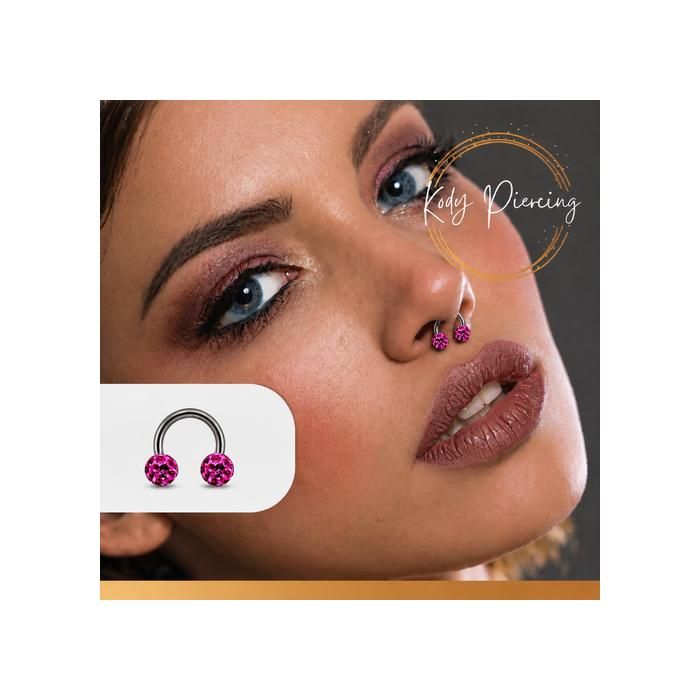 KODY PIERCING Piercing Labret Boule Cristal Rose Acier 316L 6mm - Douceur Romantique et Éclat Intemporel