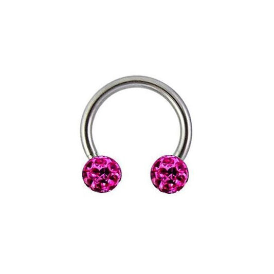 KODY PIERCING Anneau Septum Fer à Cheval Piercing Acier Pierres Rose - Raffinement Bohème et Confort Parfait