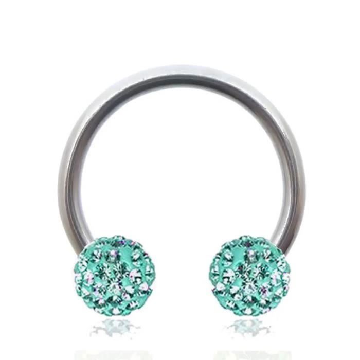 KODY PIERCING Septum Fer à Cheval Acier 316L Boules Cristal Turquoise Résine 8mm – Éclat Lagon