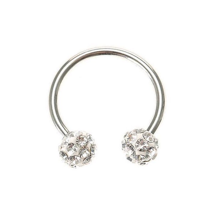 KODY PIERCING Anneau Septum Fer à Cheval Piercing Acier Boules Cristal Blanc - Pureté Cristalline et Grâce Souveraine