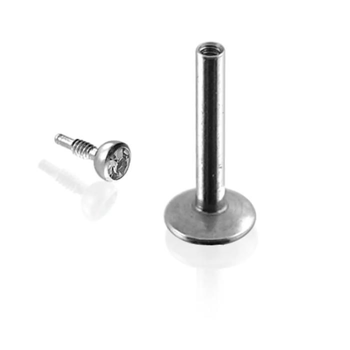 KODY PIERCING Piercing Labret Cristal Blanc Acier Tige 8 mm - Pureté Cristalline et Grâce Souveraine